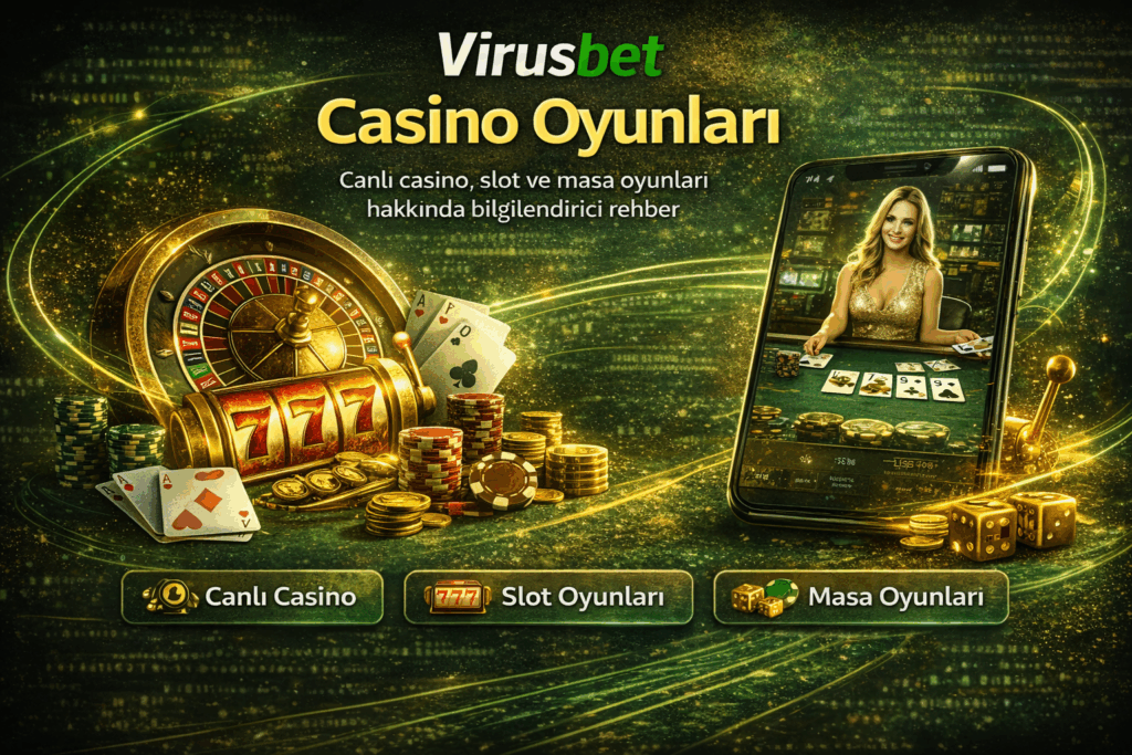 Virusbet casino oyunları ekranı – canlı casino, slot ve masa oyunları seçenekleri